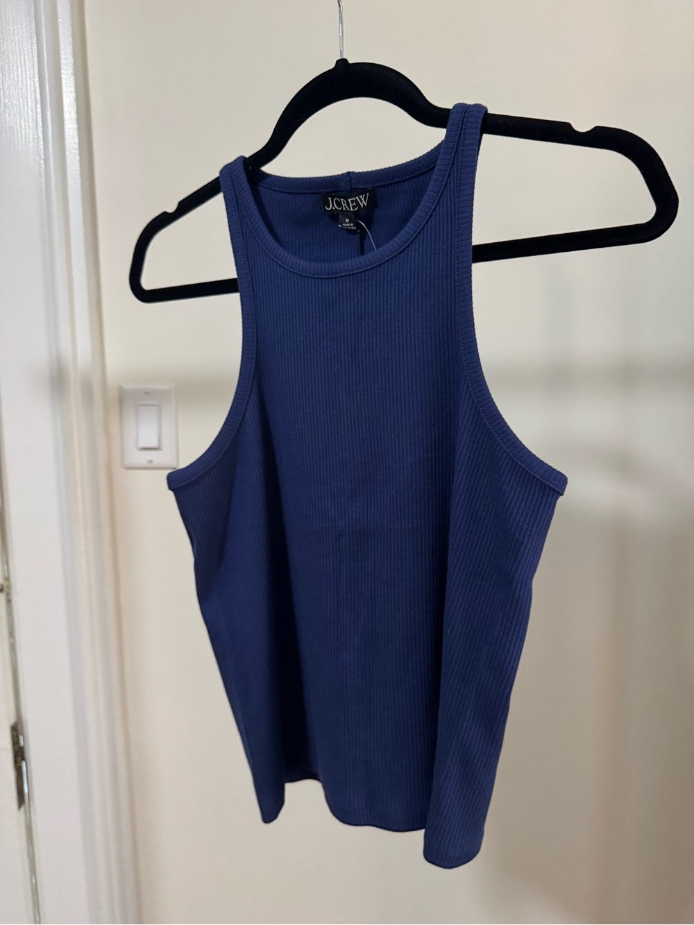 J. Crew Ribbed Navy High-Neck Tank